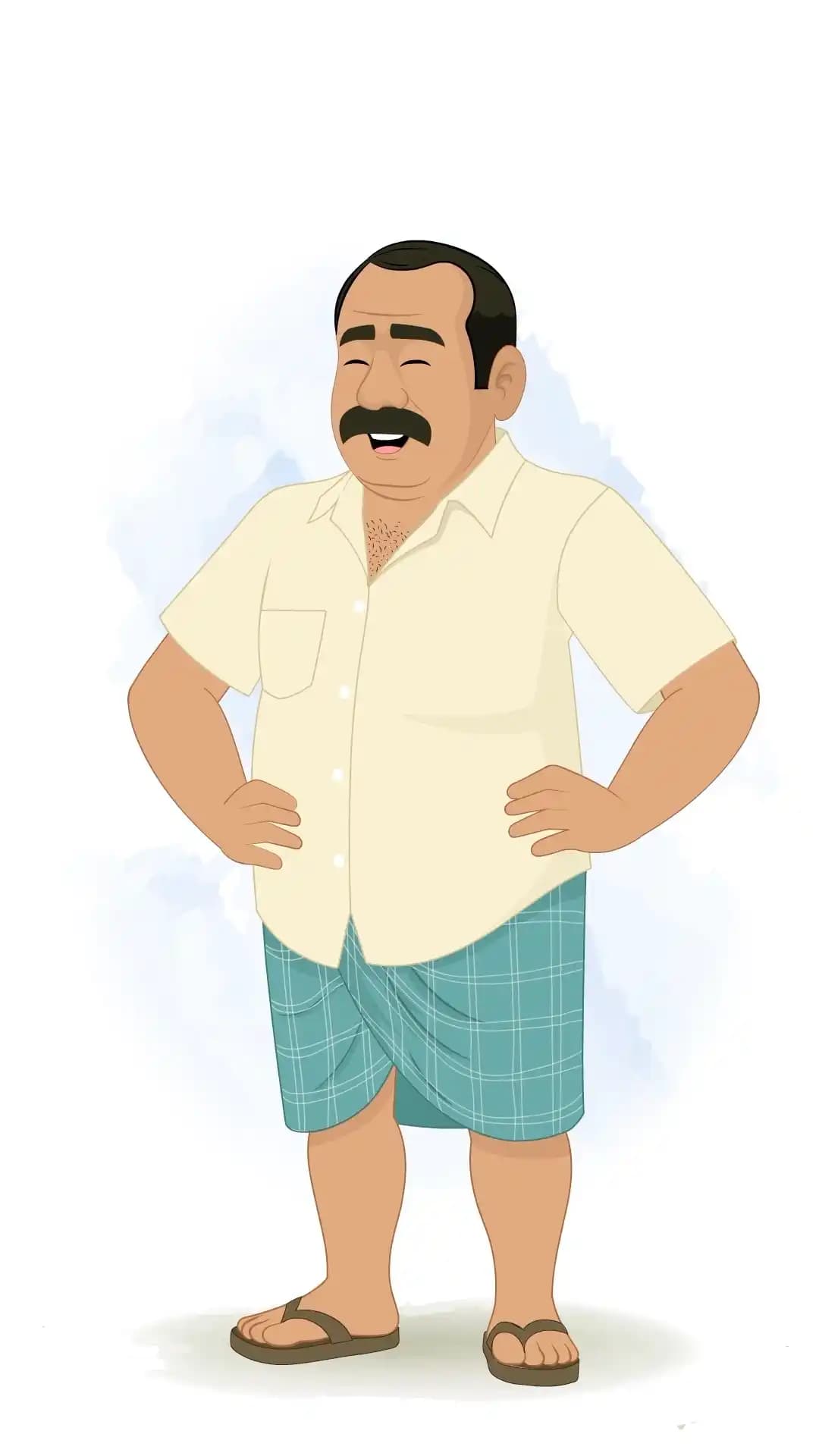 An Indian Man laughing Animated Vector Cartoon Character AKA Himmat Singh