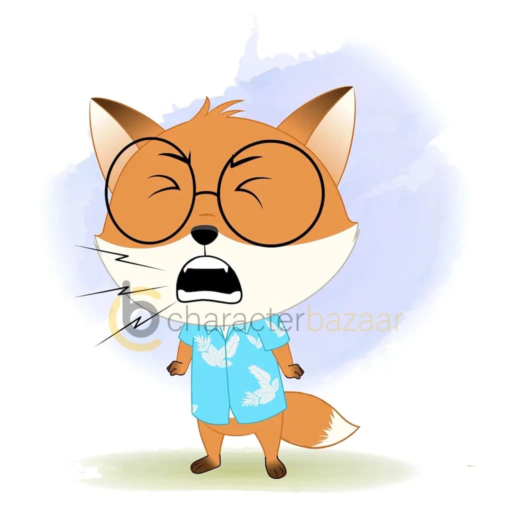 An angry cute little fox animated cartoon character aka blaze the fox cub 3/4