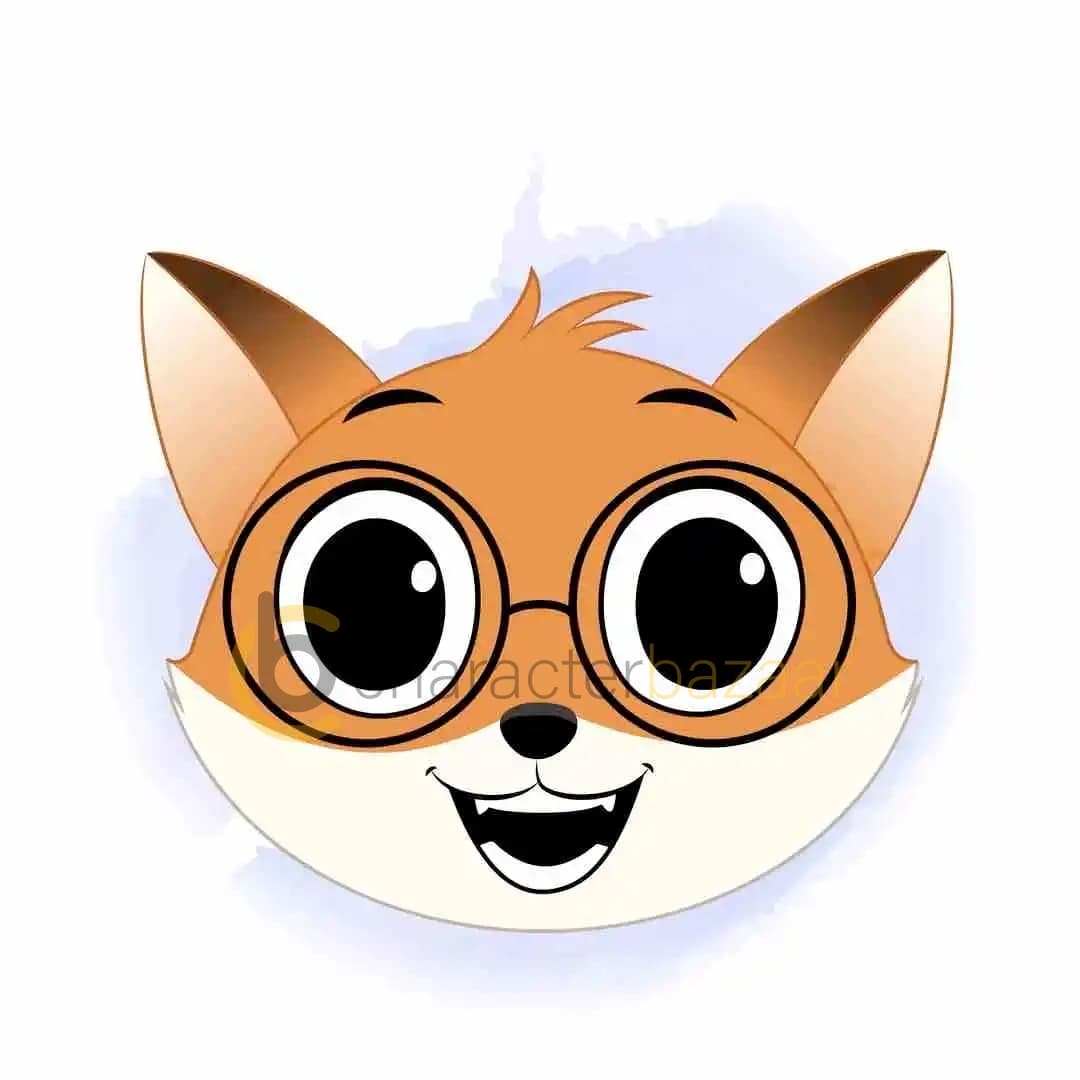 A cute little fox animated cartoon face with different facial expressions aka blaze the fox cub