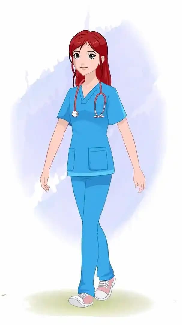 A female doctor walking animated vector cartoon character AKA Akira